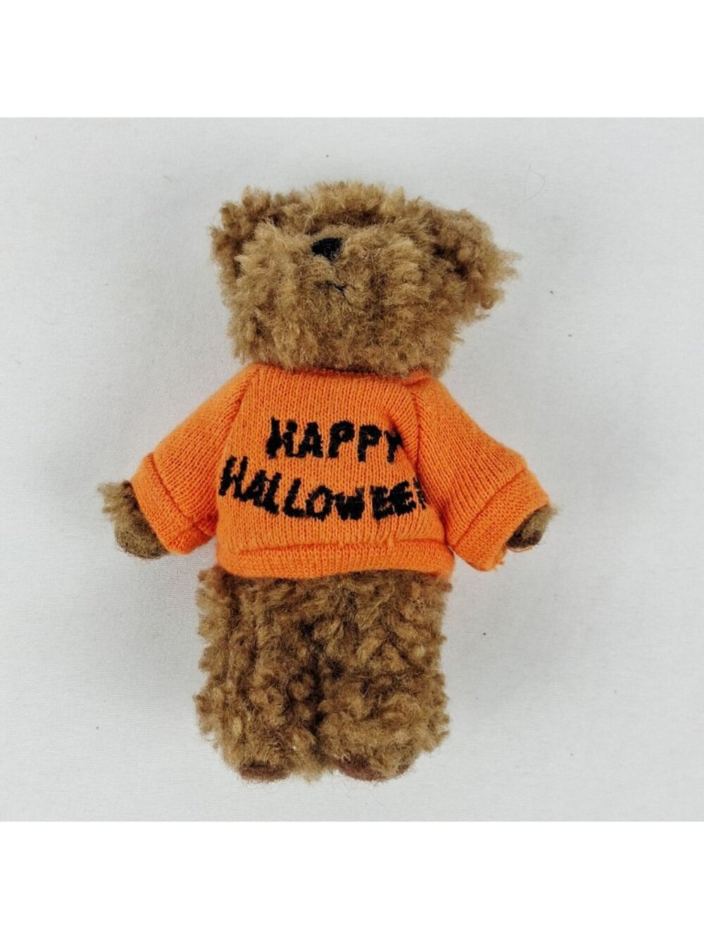 2003 Boyds Bears Plush 3.5" Mini Bear Orange Happy Halloween Shirt - Picture 1 of 7